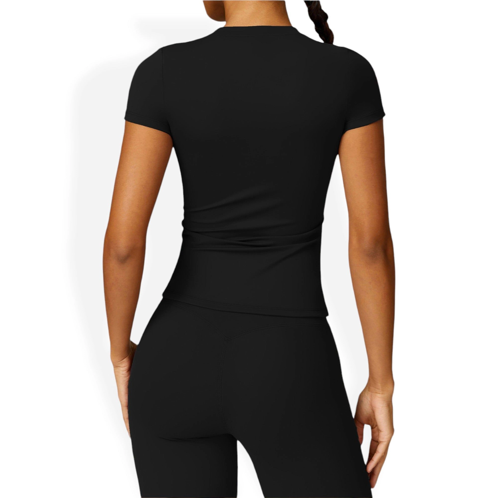 Anna-Kaci Women's Crew Neck Top Shirts with Seamless Fit and Stretch Fabric