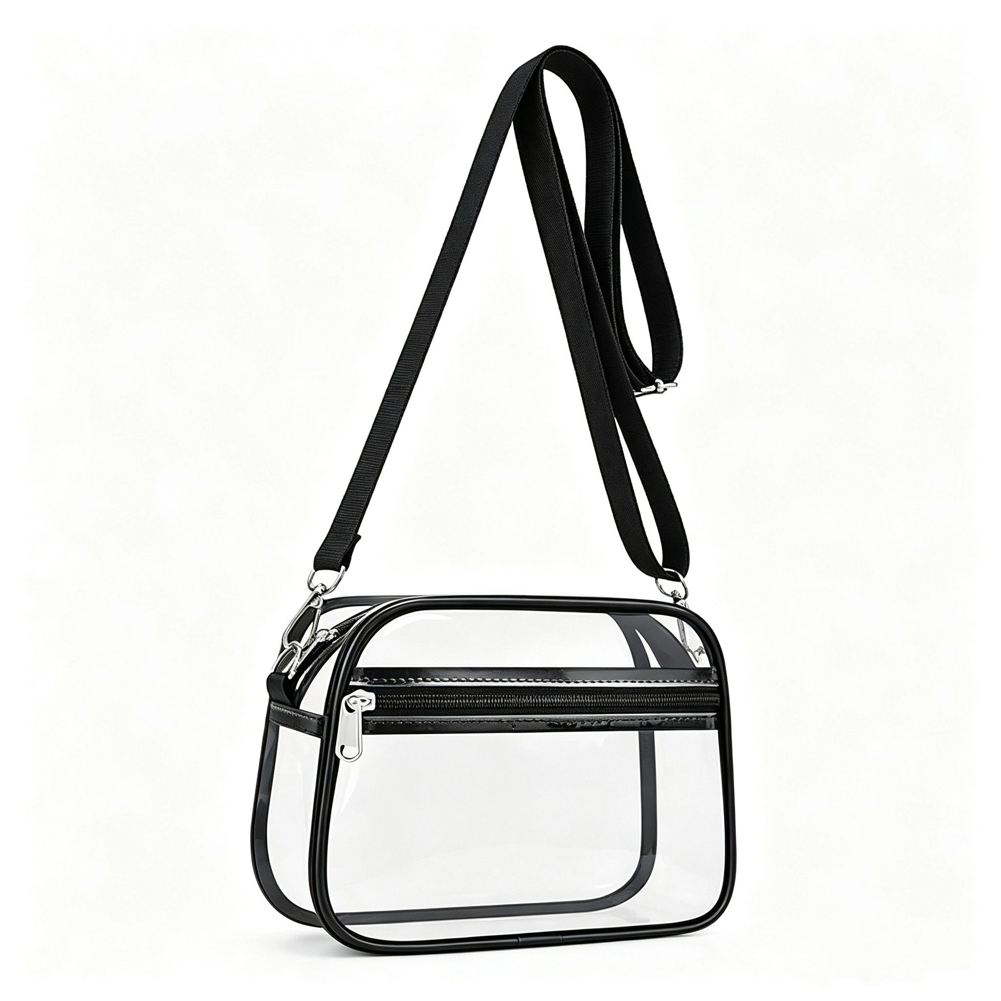 Alilang Women's Clear Stadium Crossbody Bag with Front Zipper Pocket, Adjustable Strap and Medium Transparent Design