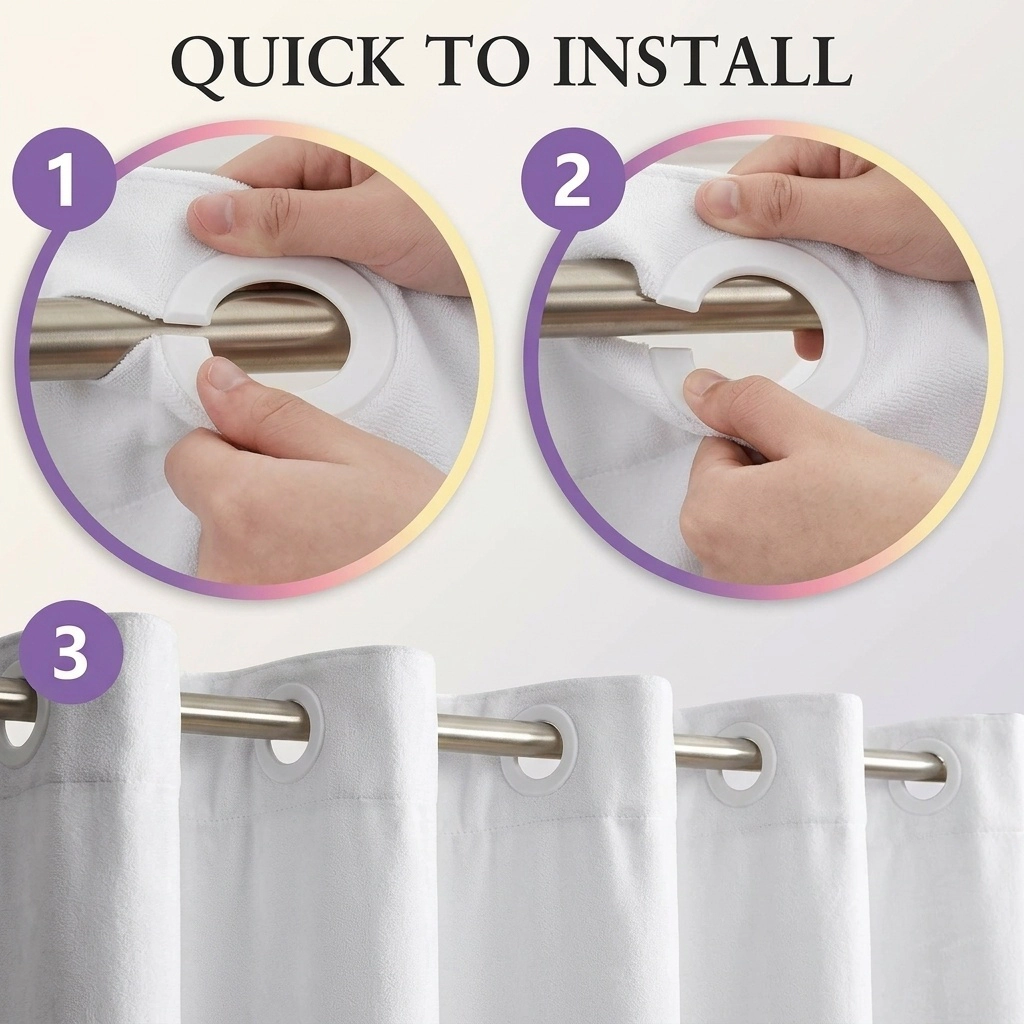 WZK No Hook White Fabric Waterproof Magnetic Hem Easy Care Hotel Quality Shower Curtain
