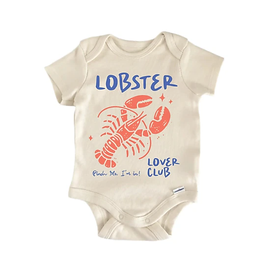 NOFO VIBES Unisex Lover Club Lobster Summer Newborn Baby Bodysuit