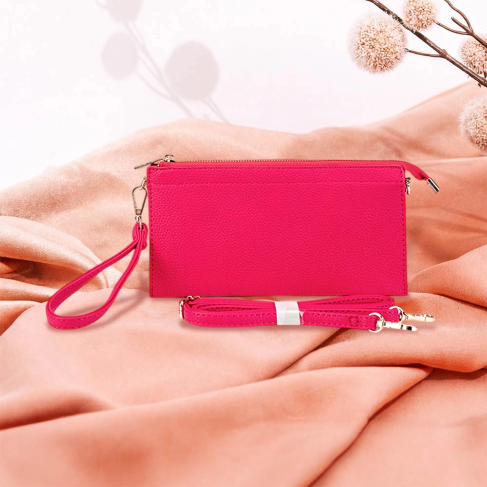 Fashnzfab Faux Leather Slim Wallet Crossbody Bag