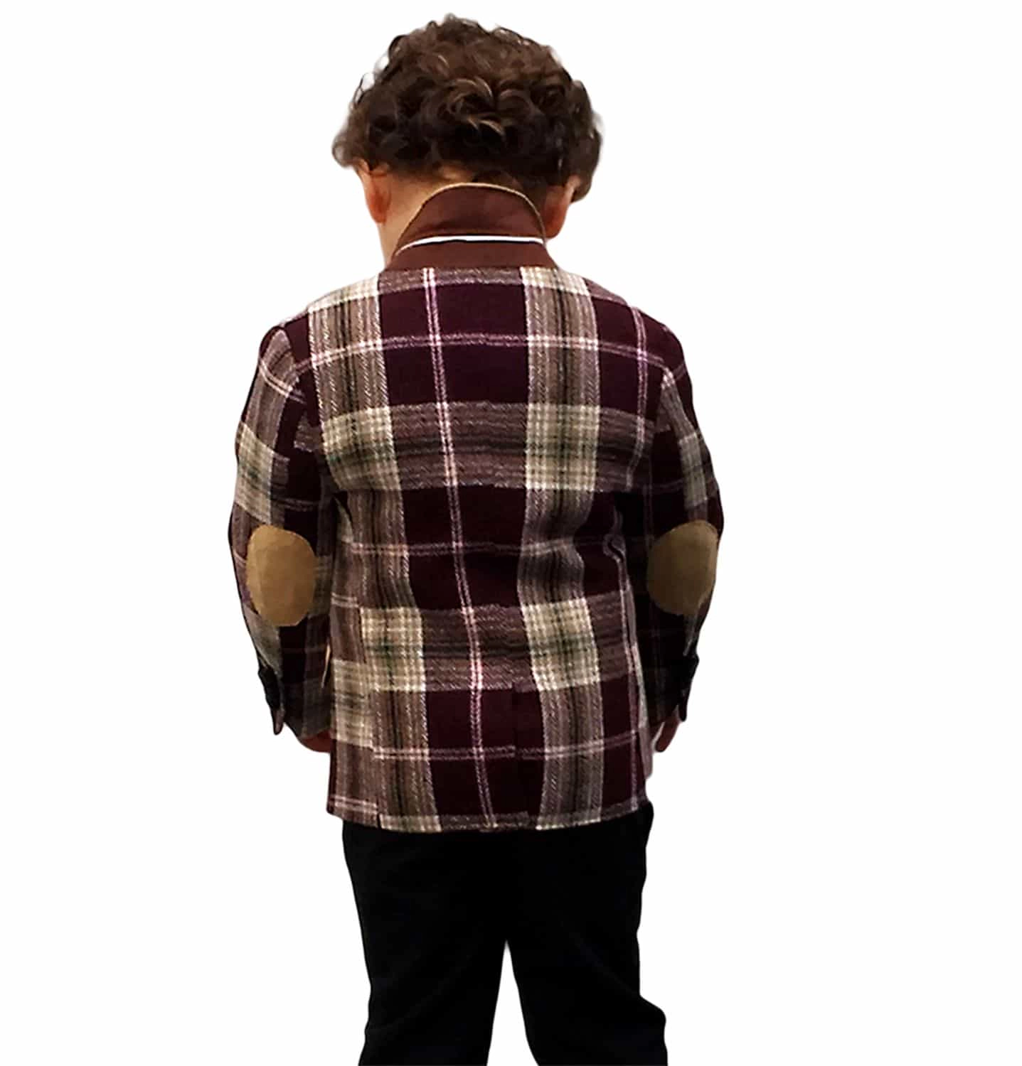 Elie Balleh Boys Slim Fit Plaid Sports Coat