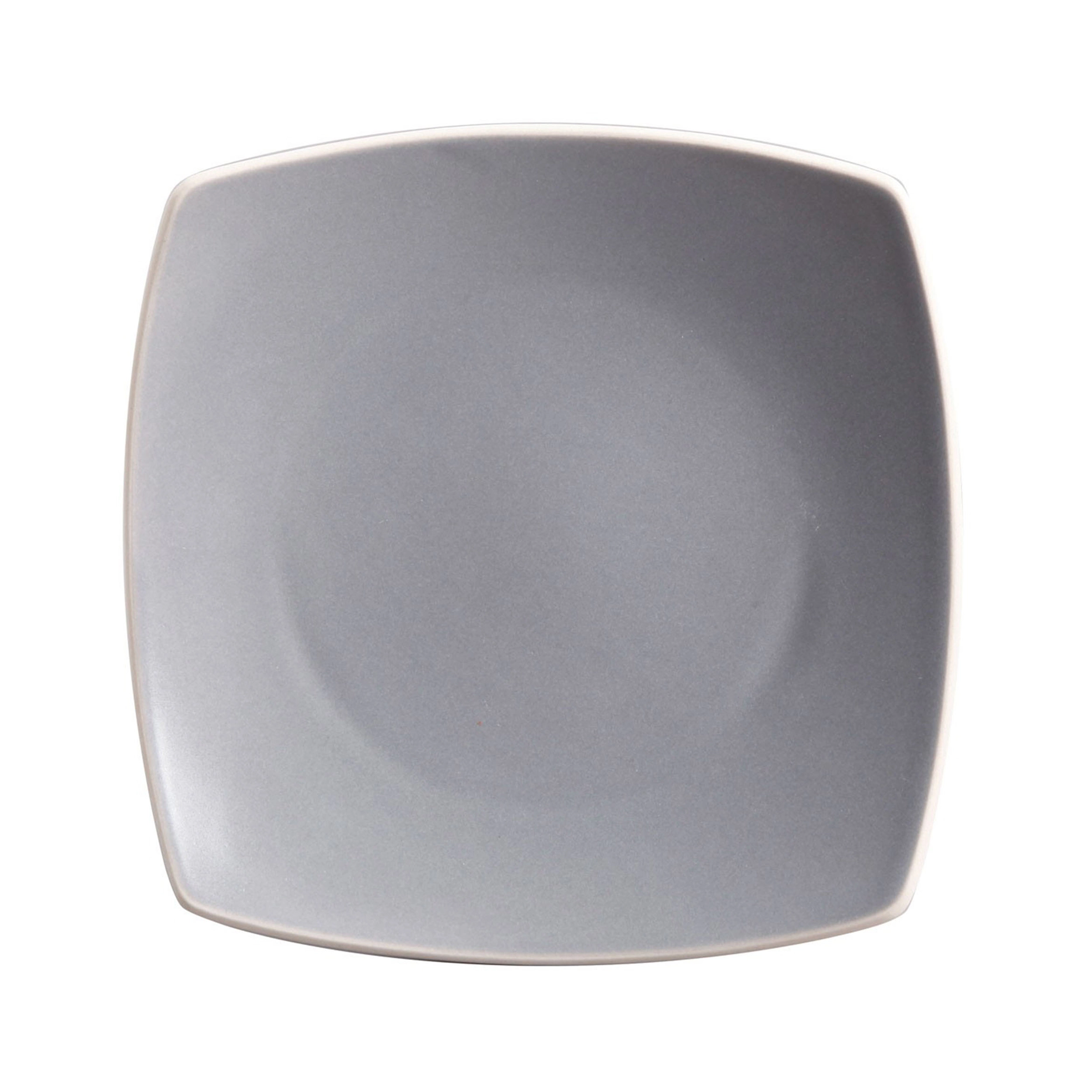 Gibson Home Soho Lounge 16 Piece Soft Square Stoneware Dinnerware Set in Grey Matte
