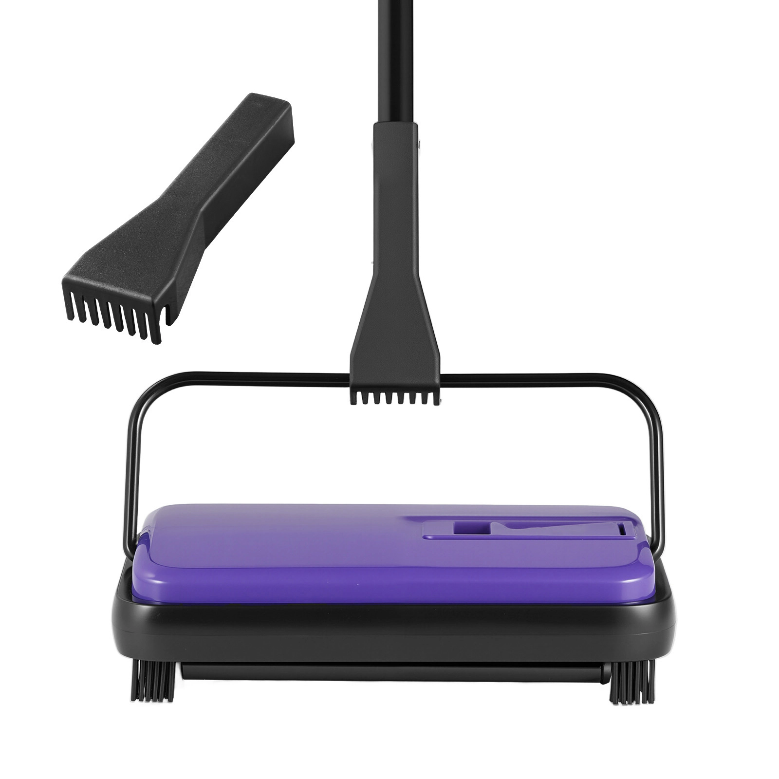 HONGGE Carpet Sweeper Manual Floor Sweeper with 300 ml Dustbin Capacity Easy to Empty 6.7 inch Cleaning Width for Home