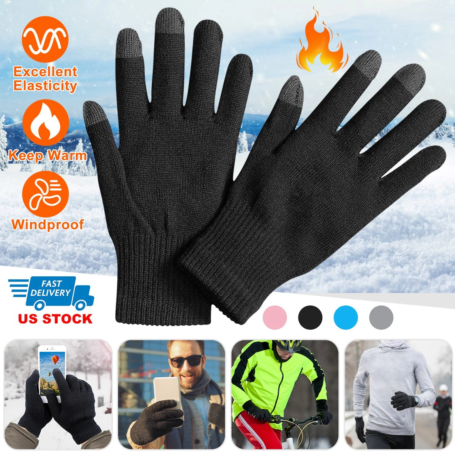 GBruno Touchscreen Knit Winter Gloves