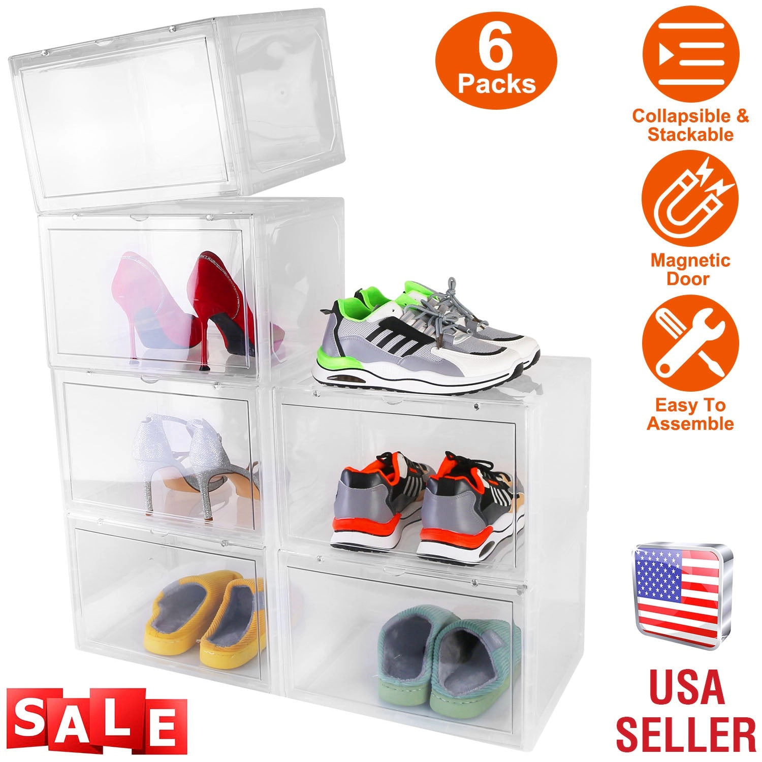 GBruno Stackable Transparent Shoe Storage Box