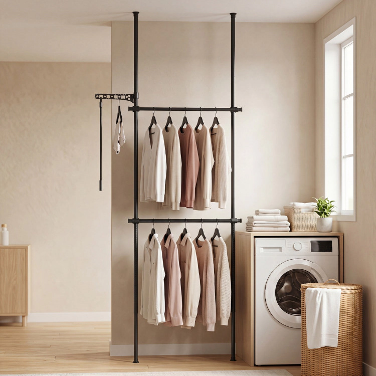 Hivvago Floor to Ceiling Clothing Rack with Adjustable Height