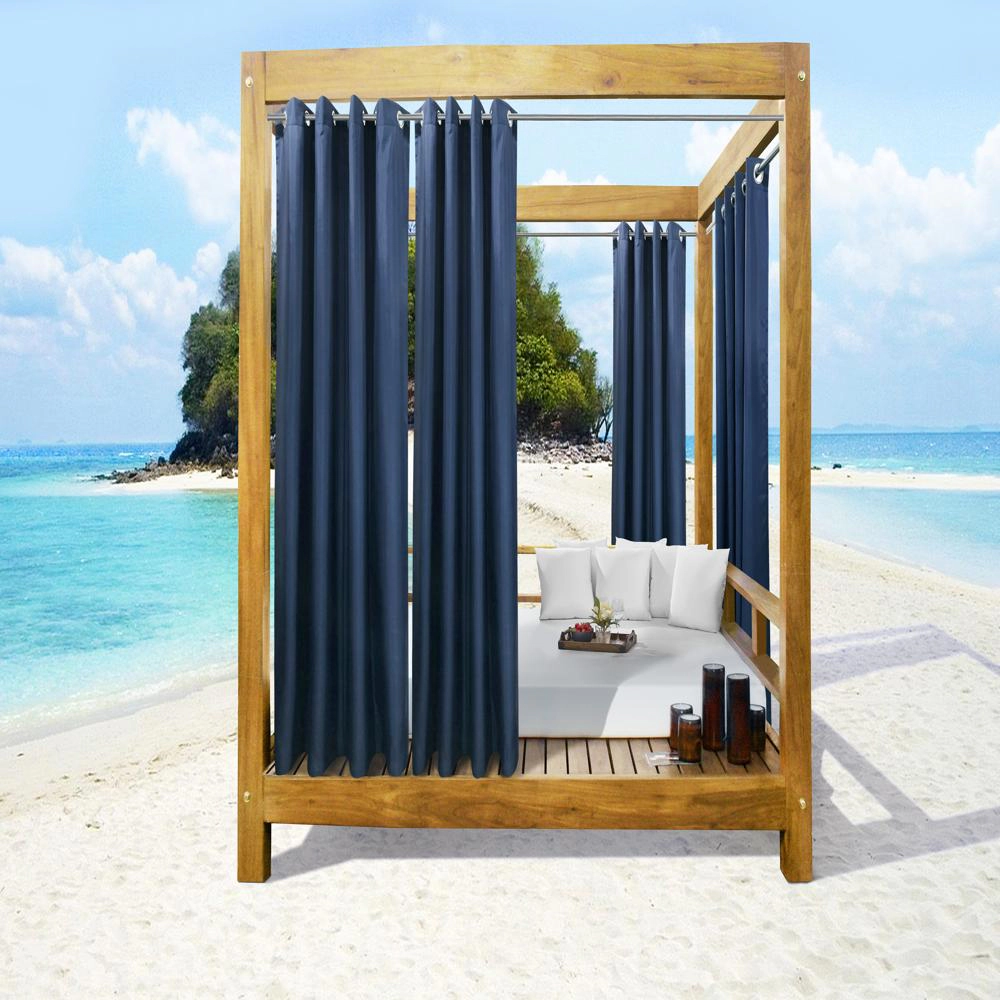 Commonwealth Seascapes Light Filtering Grommet Outdoor Panel Pair Each 50" x 96" Indigo