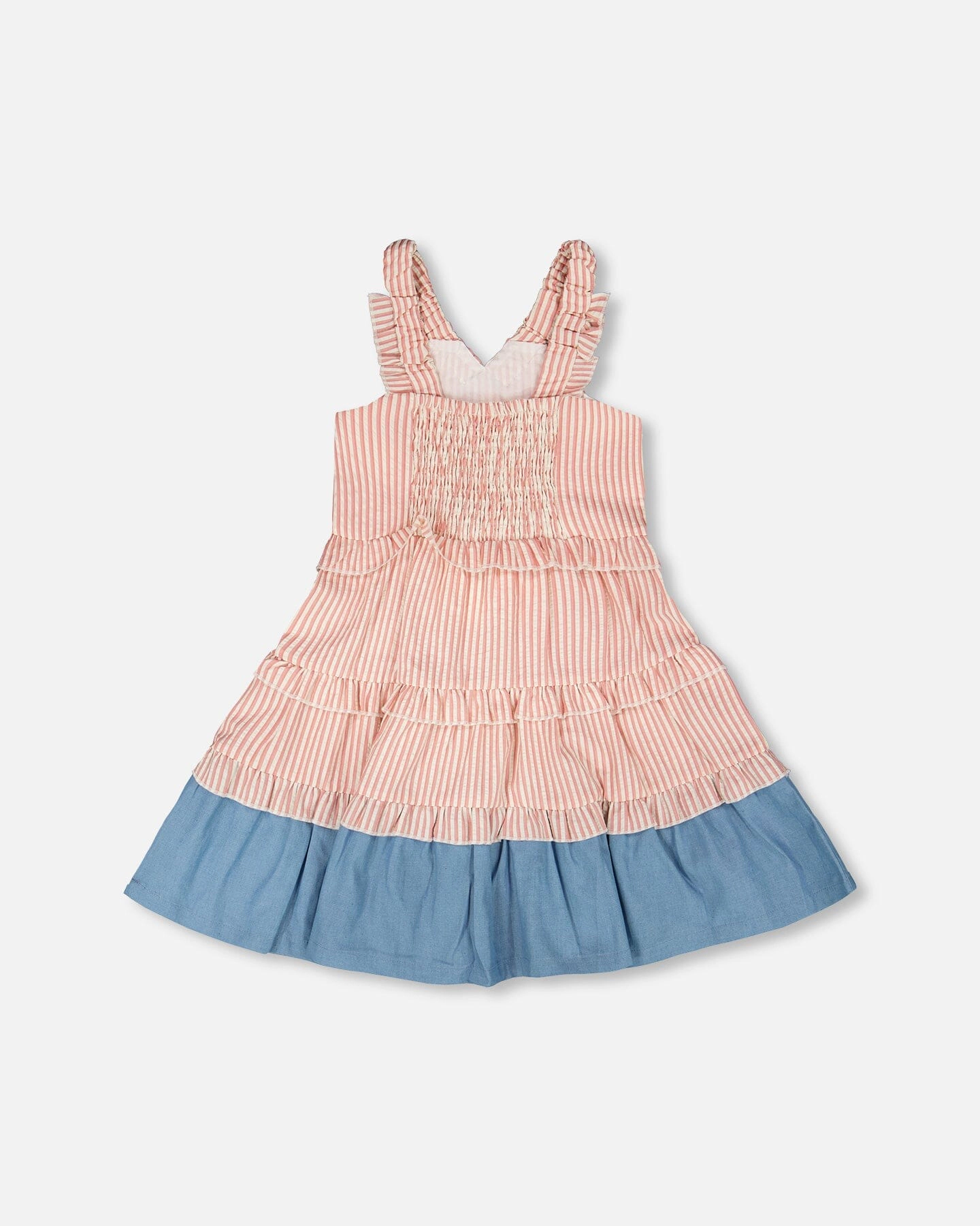 Deux par Girls Poplin and Chambray Dress Stripes