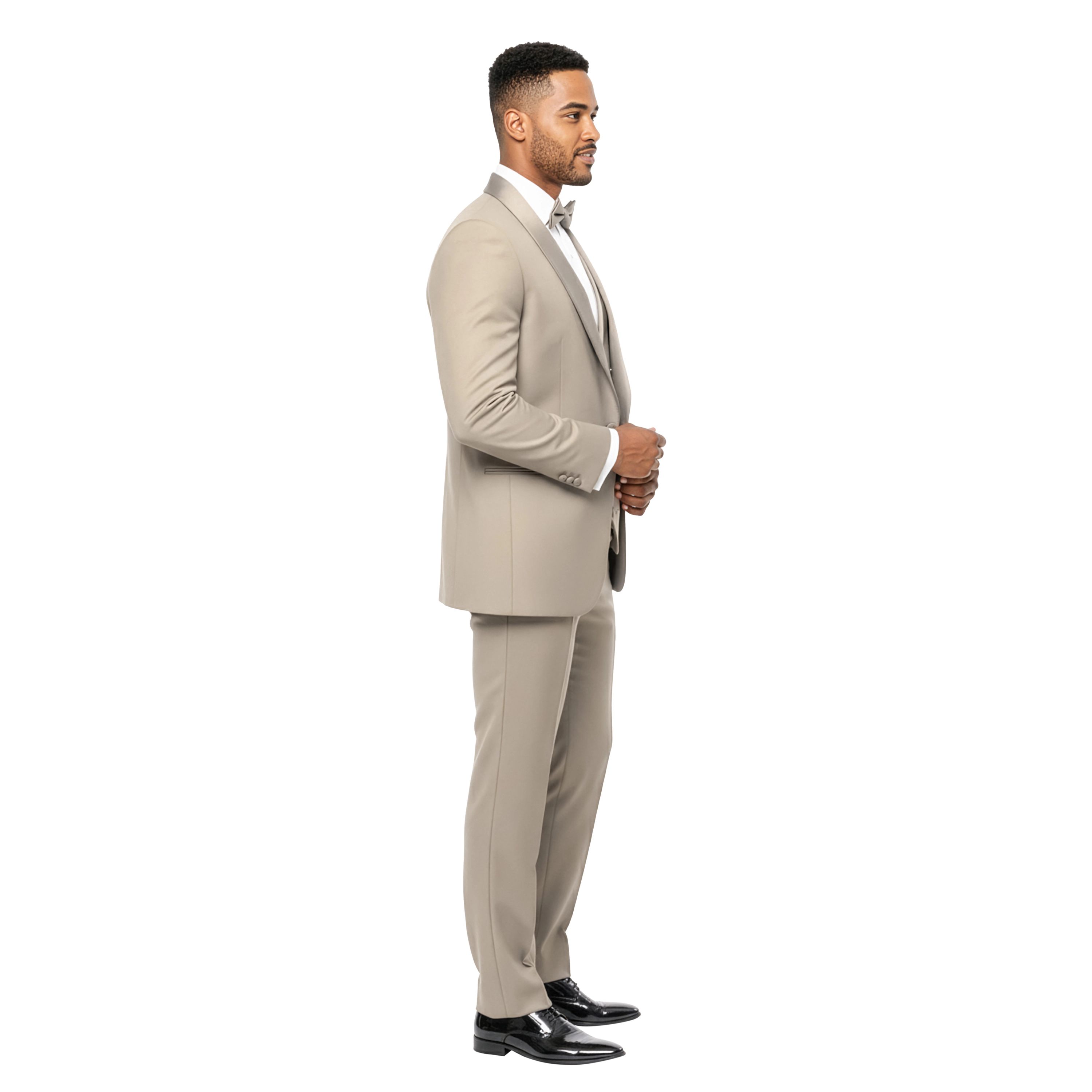 Tazzio Mens Skinny Fit 3pc Tuxedo Set with Bow Tie