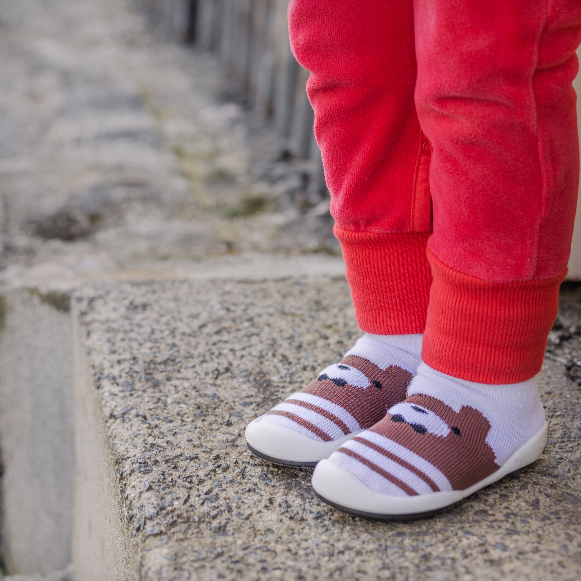 Komuello Toddler Boy First Walk Sock Shoes Big Bear