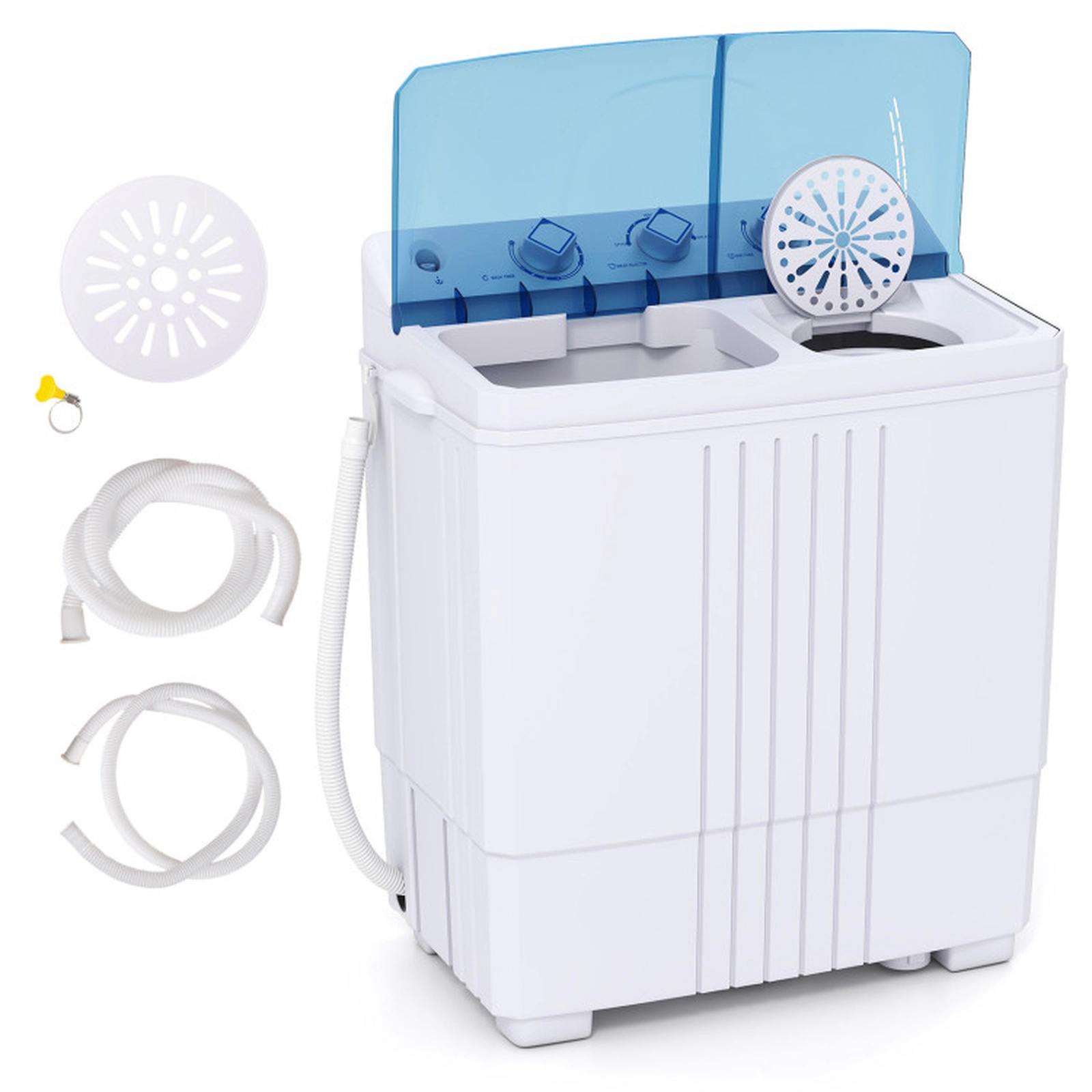 SUGIFT 12-lb Wash 8-lb Spin Twin Tub Portable Washing Machine with Spray Rinse and Built-in Filter