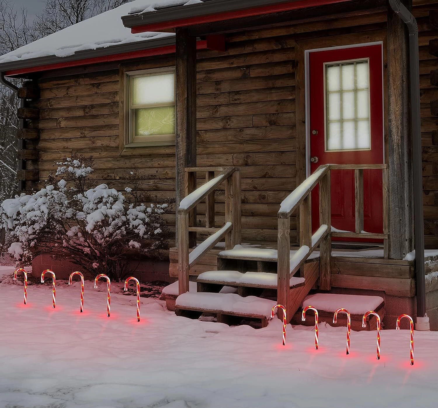 Perfect Holiday Candy Cane Outdoor Landscape Lights Battery Operated, 5 Pack, Christmas Lights, Holiday Decor
