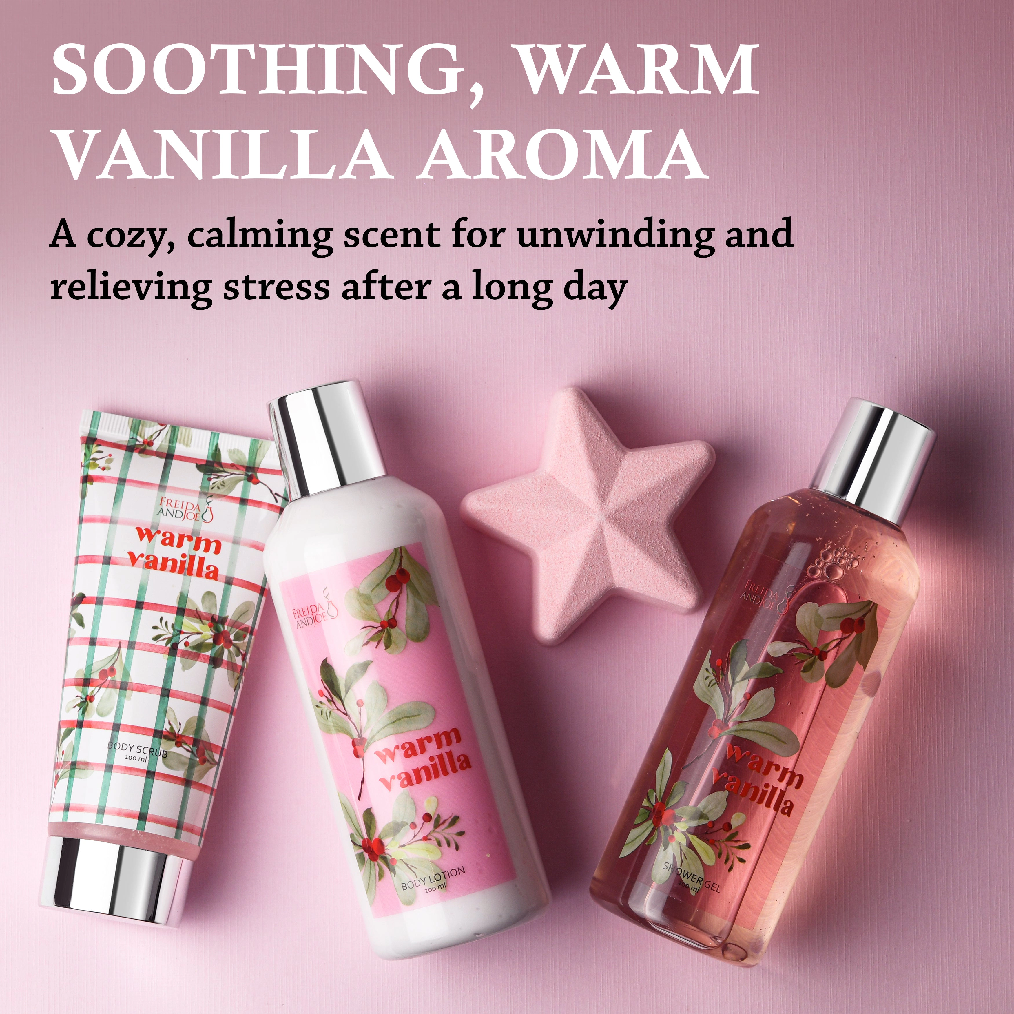 Freida and Joe Women Warm Vanilla Fragrance Fragrance Bath and Body Collection Gift Box Set