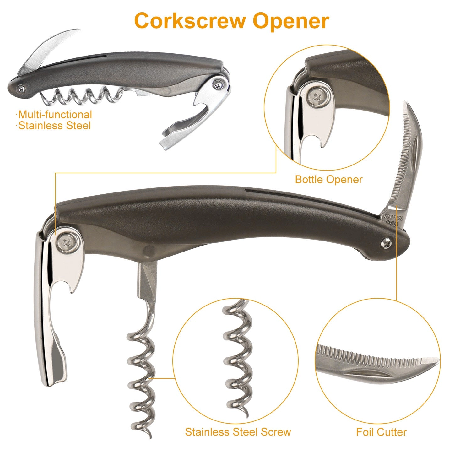 GBruno 5-Piece Wine Bottle Opener Set