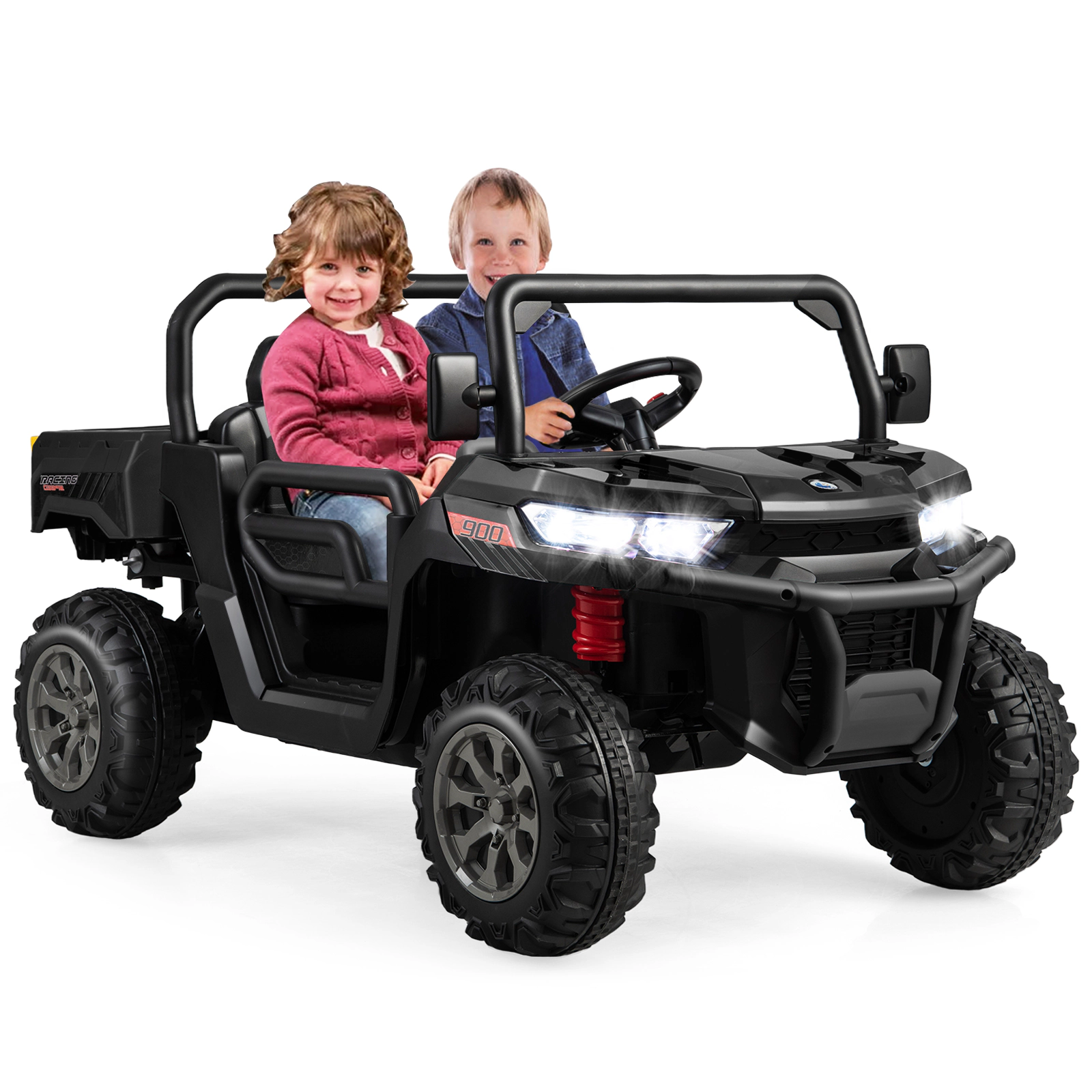SUGIFT Tilting Bed Shovel and Remote 12V 2-Seater Kids Ride On Dump Truck