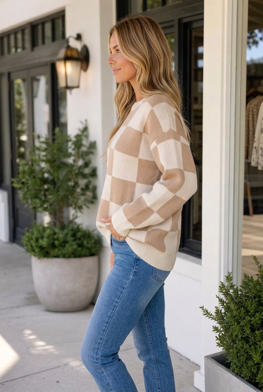 Threaded Pear Women's Karmen Knit Baggy Sweater