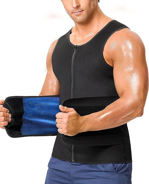 Nebility Mens Sauna Suit Waist Trainer Compression Shirt