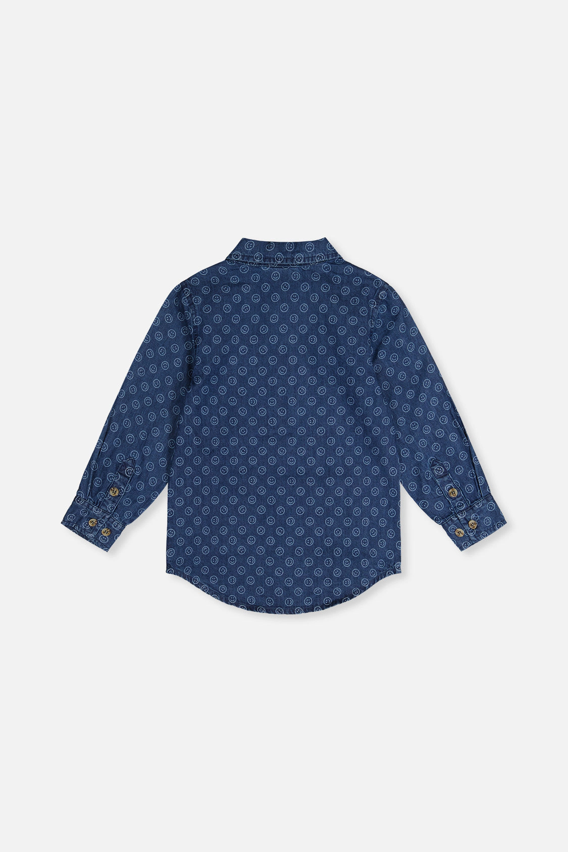 Deux par Deux Boys Smiley Print Chambray Shirt