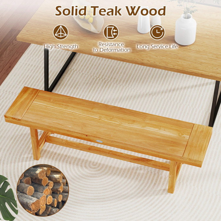 Hivvago 63 Inch Solid Wood Bench For Up To 3 People