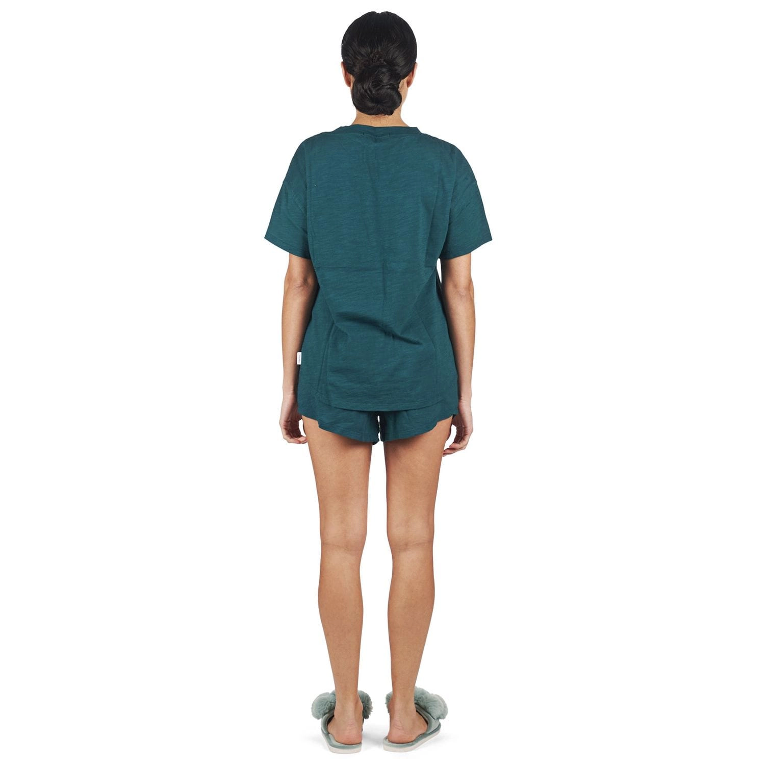 MeMoi Women's Relaxed Fit 100% Cotton Slub Knit Short Set