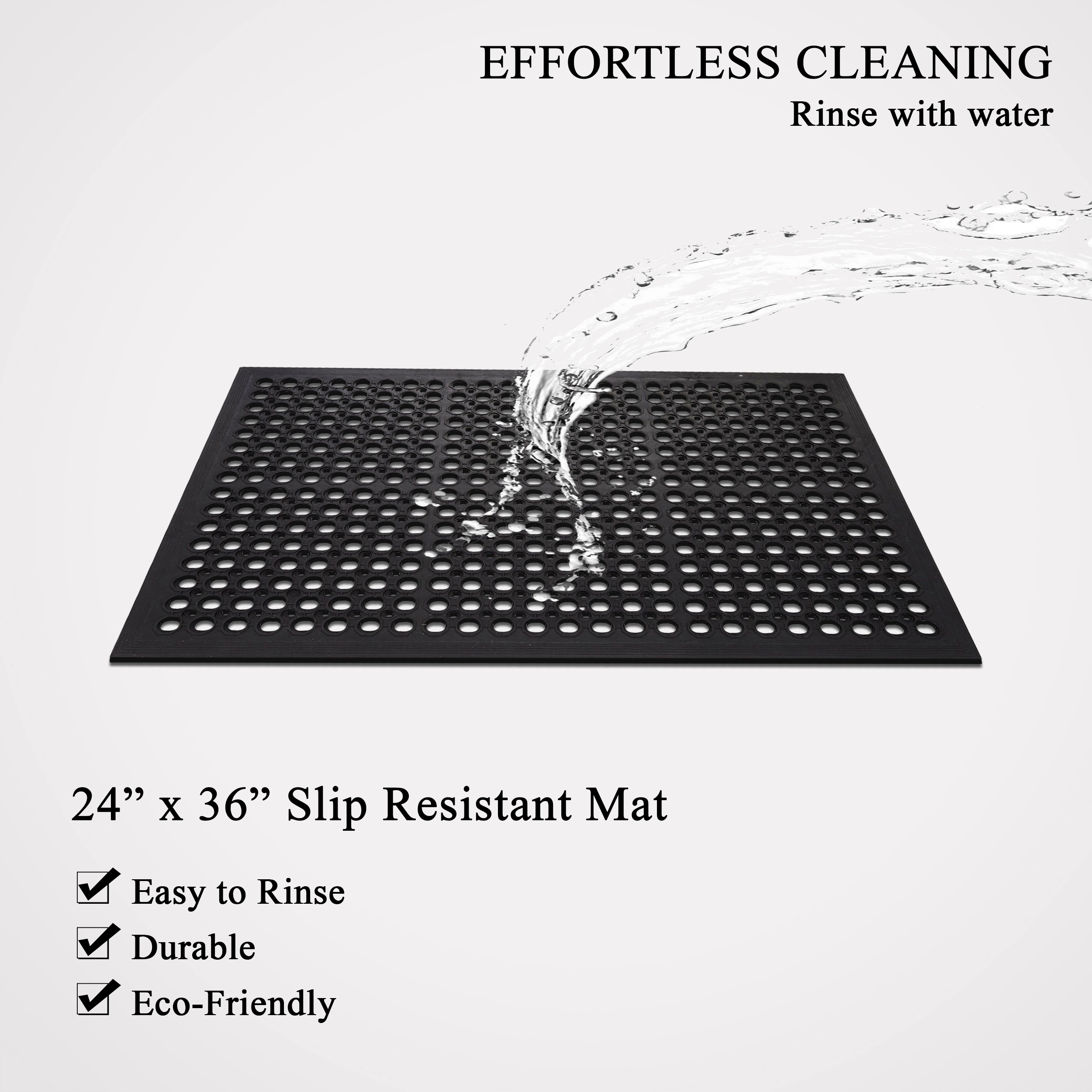 A1 Home Collections Heavy Duty Rubber Floor Mat 2-Pack, Anti-Fatigue Non-Slip Drainage Mat, 32 x 47 Inch