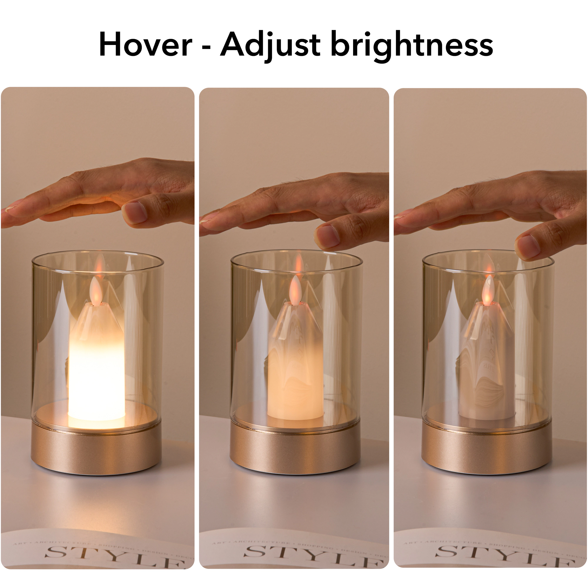 EP LIGHT Flameless Candle Table Lamp LED Night Light Motion Sensor