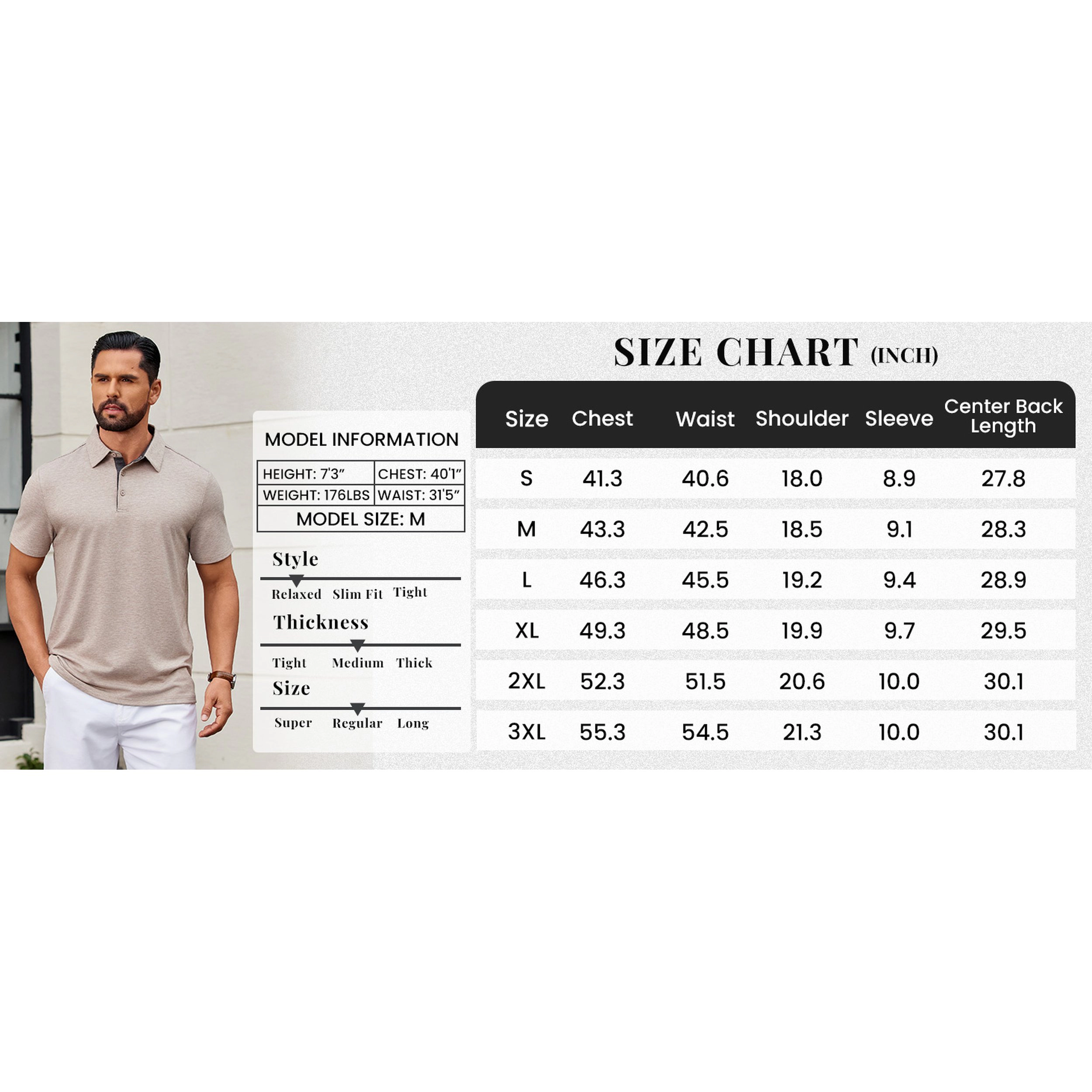 COOFANDY Men's Regular Fit Short Sleeve Collar Neck Polo Shirt