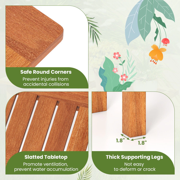 Hivvago Wooden Plant Stand Flower Pot Holder Display Shelf