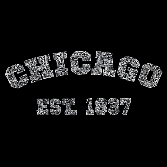 LA Pop Art Girls Long Sleeve Word Art T-Shirt - Chicago 1837