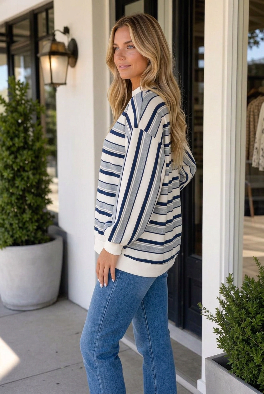 Threaded Pear Women's Shirley Sleeve Shift Silhouette Sweatshirt