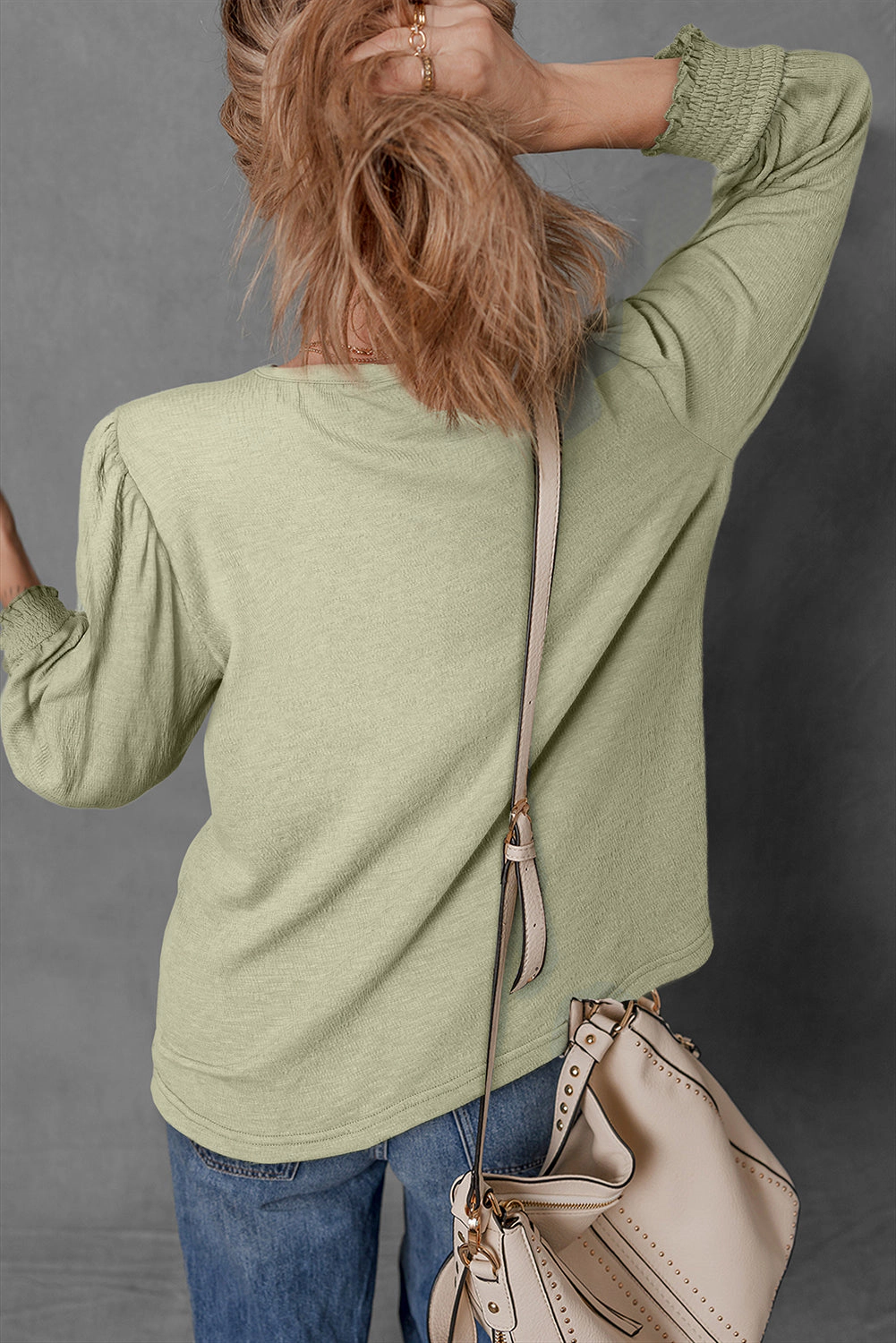 Threaded Pear Women's Adelynn Textured Half Sleeve Blouse