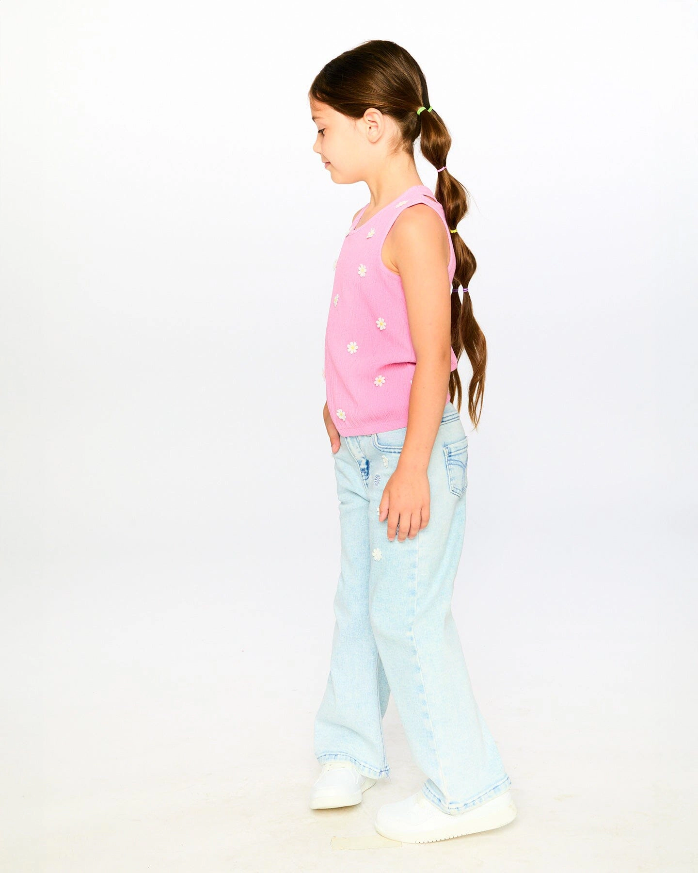 Deux par Deux Girls Crinkle Jersey Tank Top