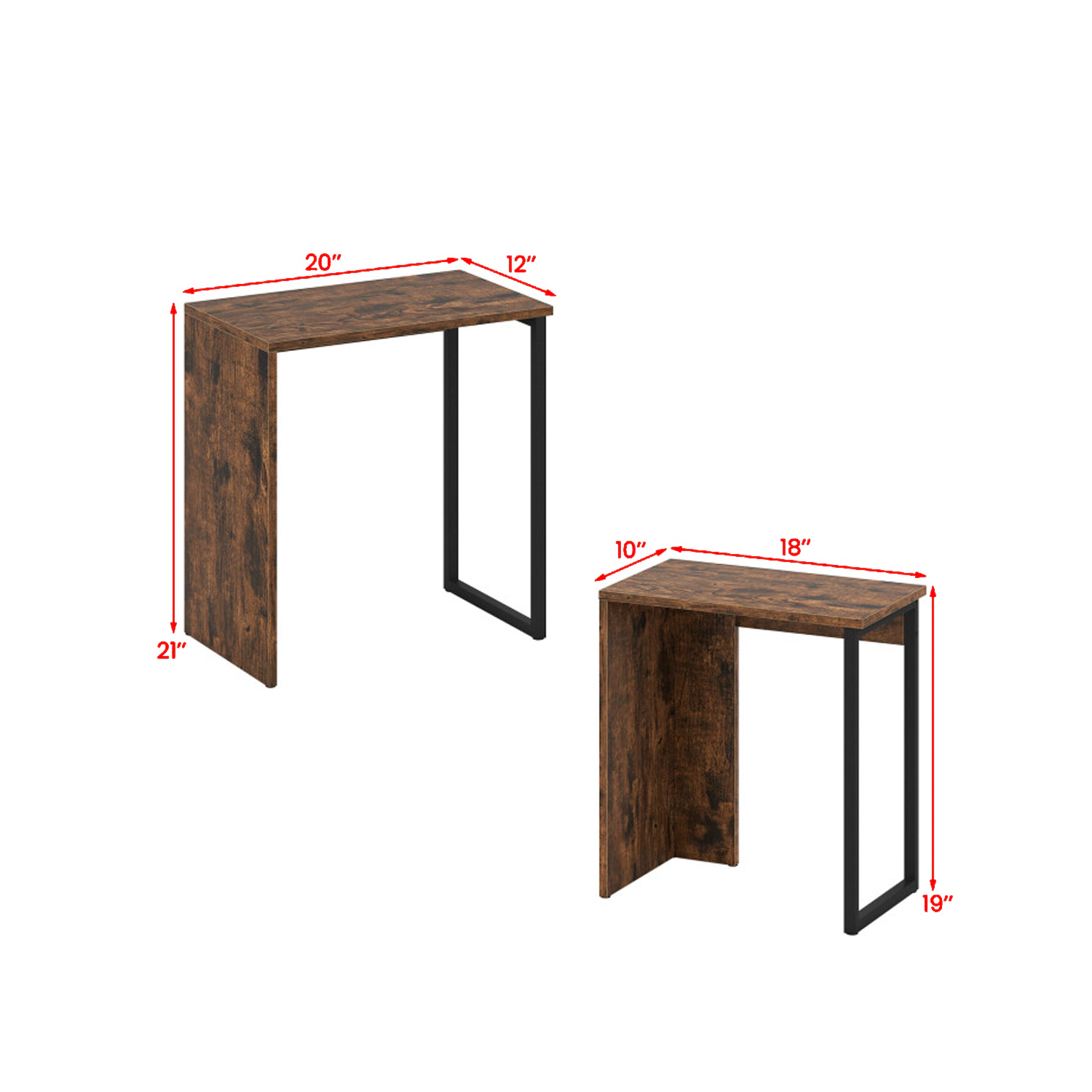 Hivvago Compact Nesting Coffee Tables for Multi-Room Use, Set of 2