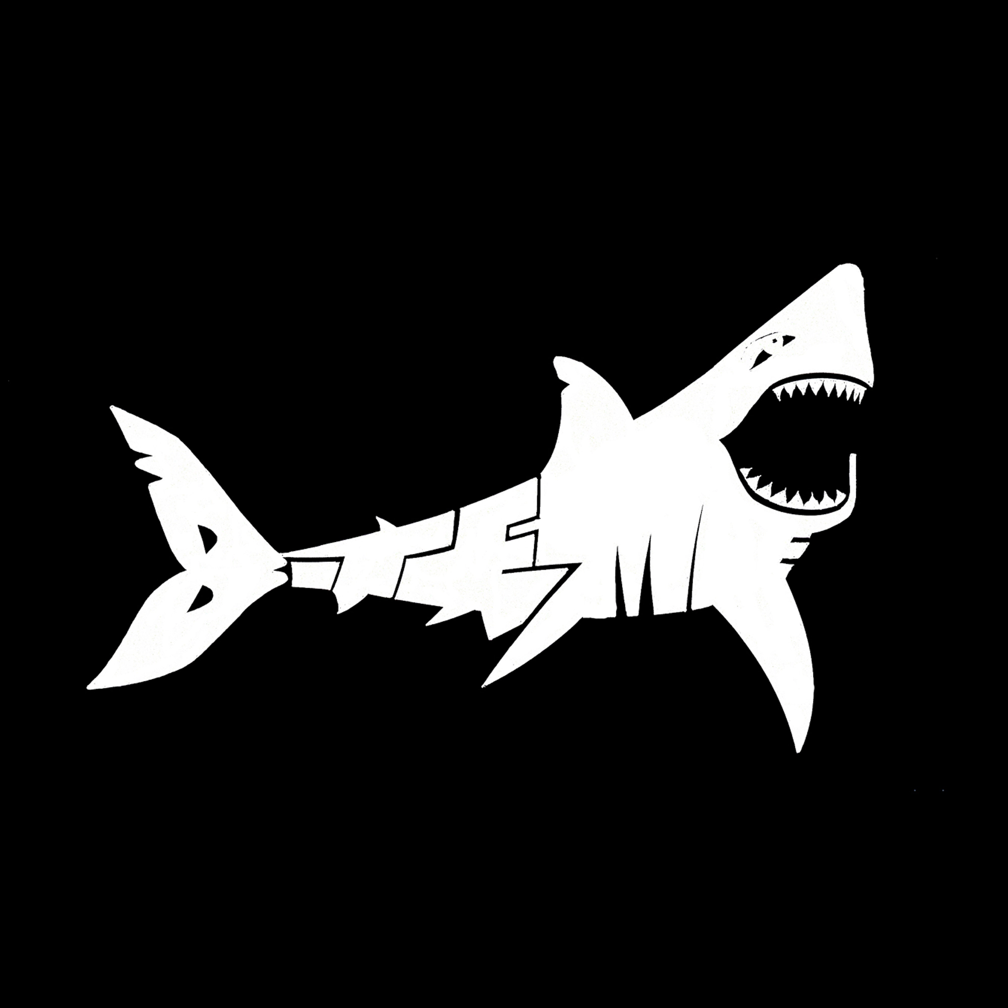 LA Pop Art Men's Word T-Shirt - "Bite Me" Shark