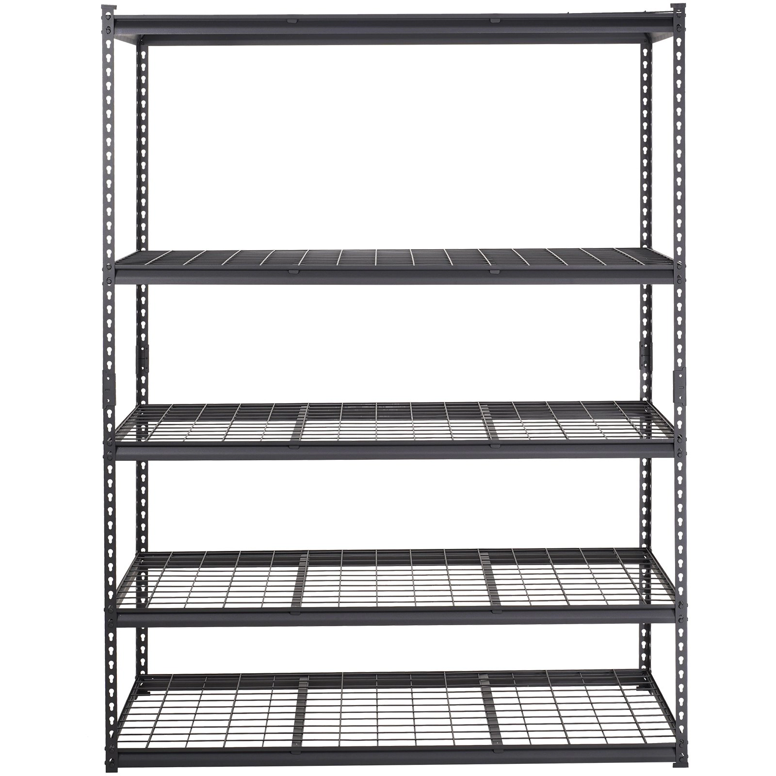 Flynama 5 Tier Black Metal Shelving 2000 lbs 60L x 24W x 78H in Adjustable Heavy Duty Storage Unit