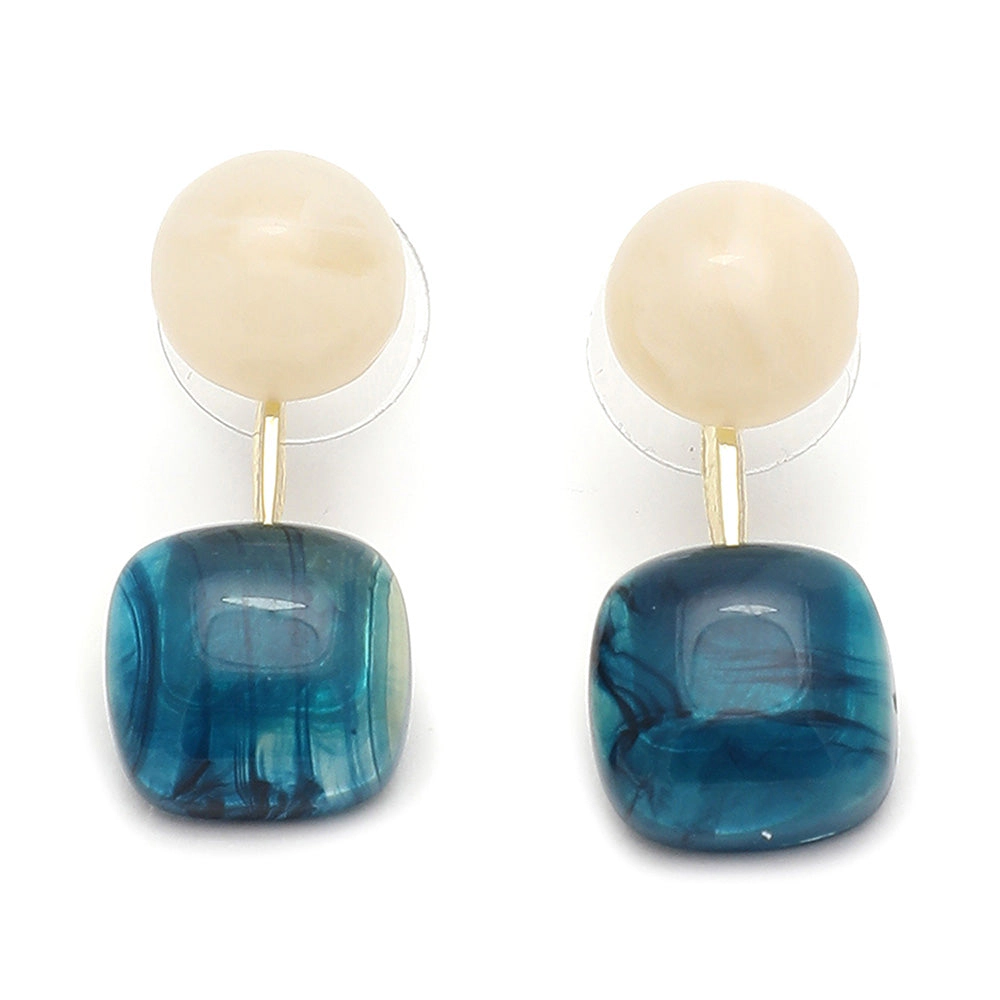 SOHI Women's Blue Stone Drop Earrings, Gold-Toned Mixed Metal