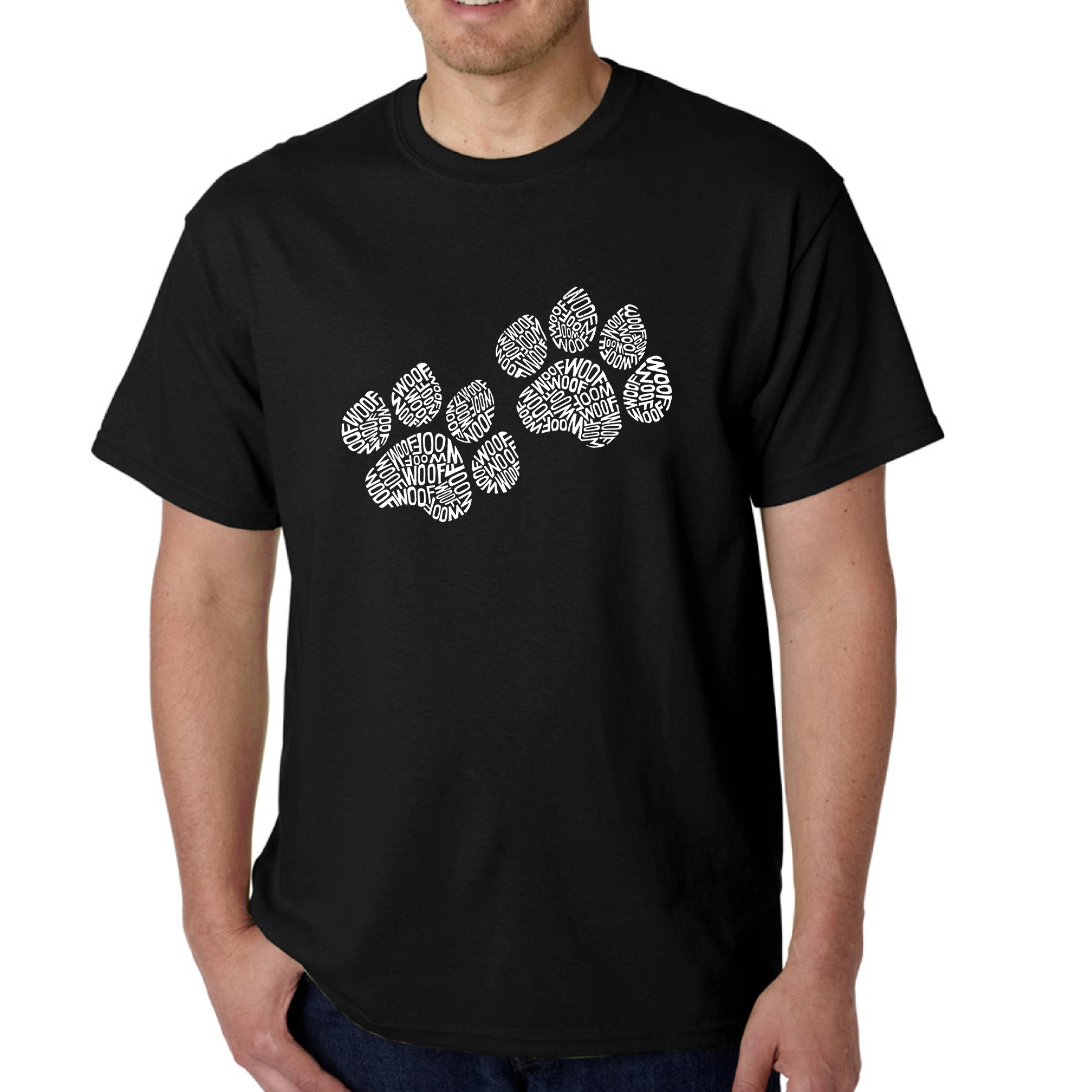 LA Pop Art Men's Graphic T-Shirt - Woof Paw Prints