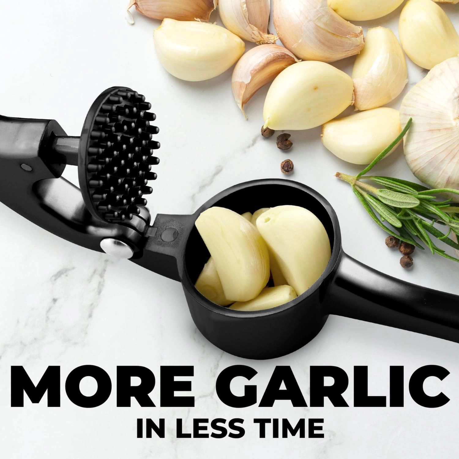 Zulay Kitchen Large Premium Garlic Press Set - Bigger Bowl for