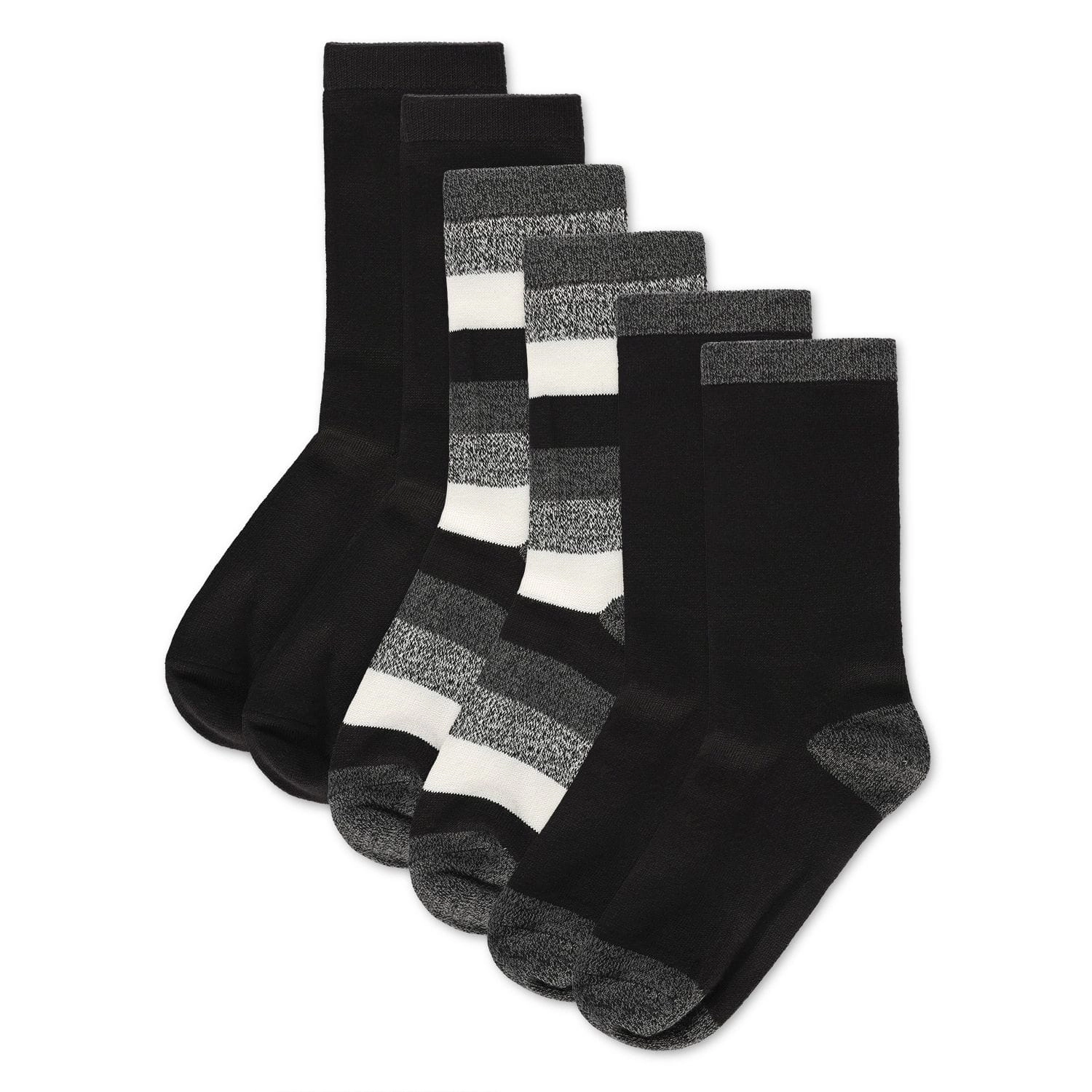 MeMoi Women's 3 Pair Pack Jumbo Stripes Buttersoft Crew Socks