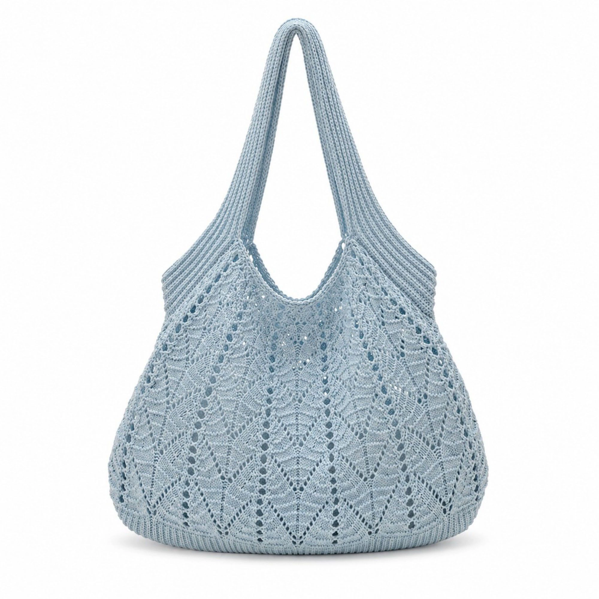 Alilang Women's Crochet Tote Bag Lightweight Shoulder with Openwork Knit Texture