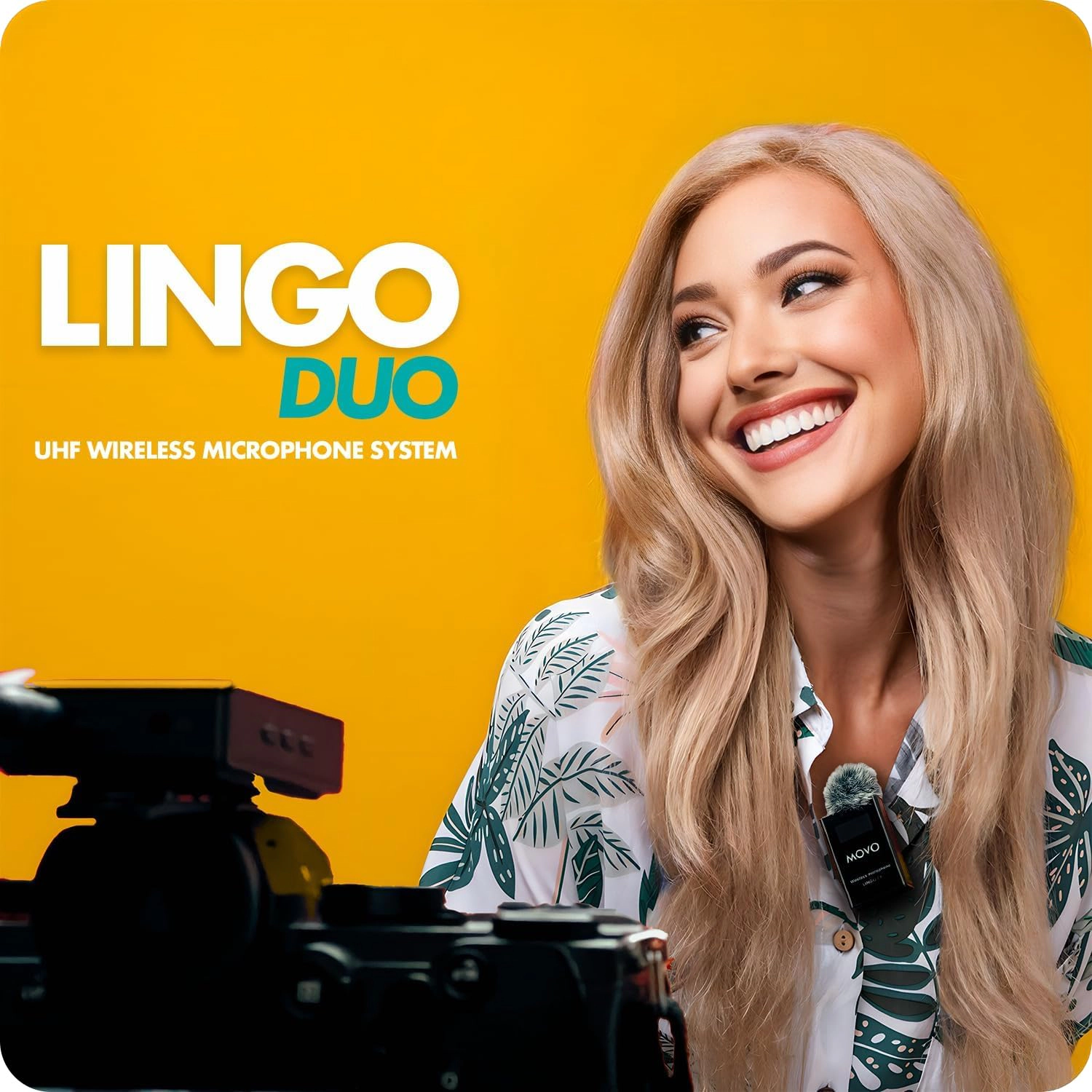 Movo Lingo-Duo Wireless Lavalier Mic System for DSLR Cameras and Smartphones