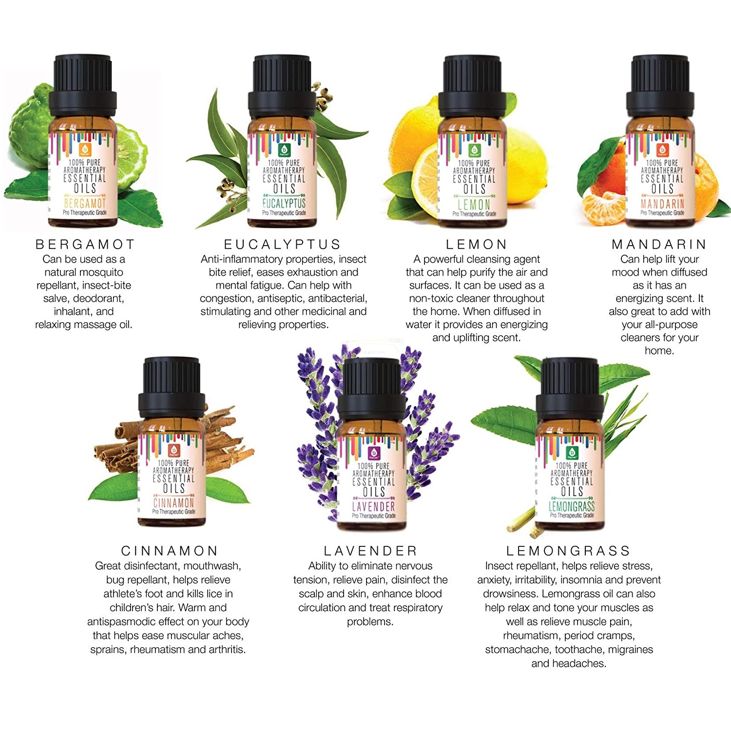Pursonic Unisex 100% Pure Essential Aromatherapy Oil Gift Set 14 Pack
