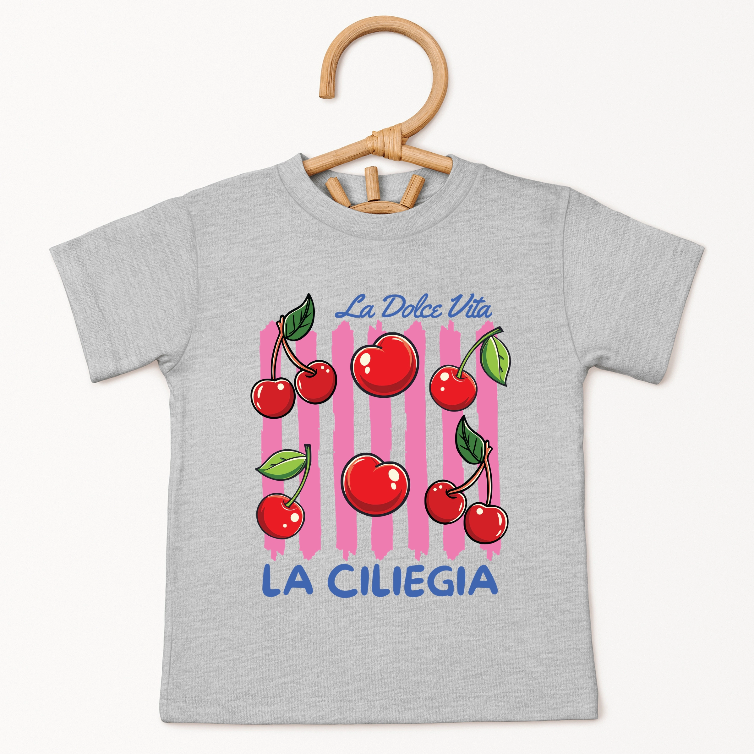 The Juniper Shop - La Ciliegia Stripes Toddler Short Sleeve Graphic T-Shirt