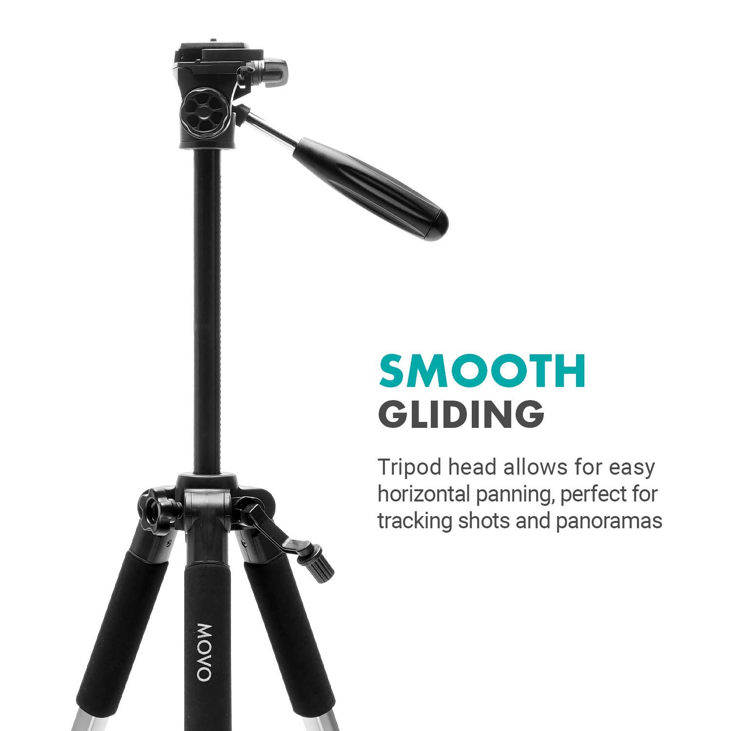Movo MV-T5 Full-Size Aluminum Tripod with Video Pan Head