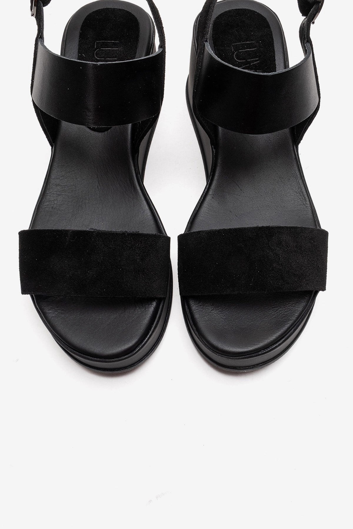 Forever & Always Womens Lolanthe Leather Wedge Sandals