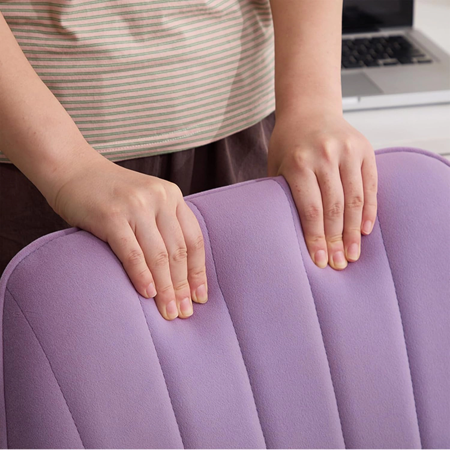 Platinum-Level Office Chairs Lilac Velvet Office Chair Ergonomic Adjustable Swivel Desk