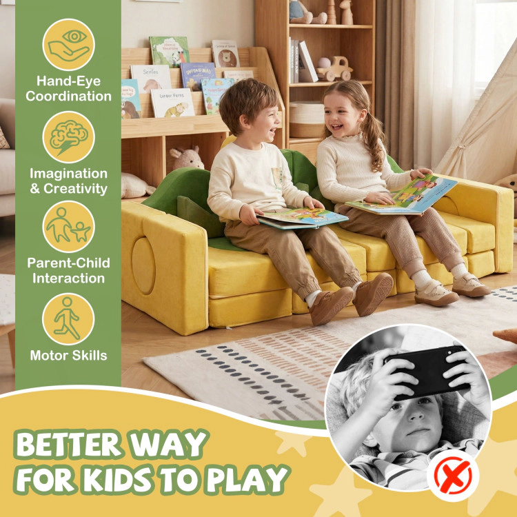 Hivvago 19 Pieces Modular Kids Play Couch For Inspiring Creativity