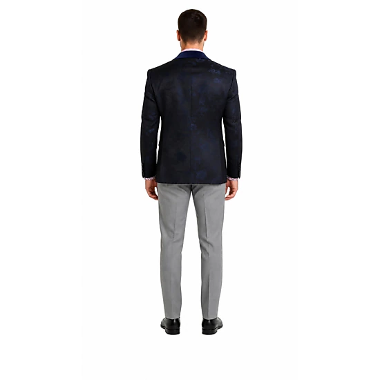 Elie Balleh Men's Slim Fit Floral Shawl Collar Blazer