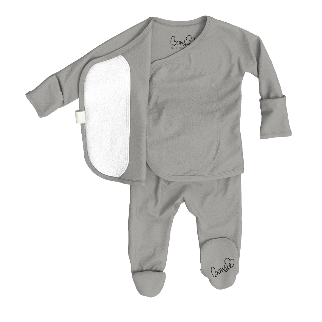 Bonsie Footie - Fog Skin-to-Skin Babywear
